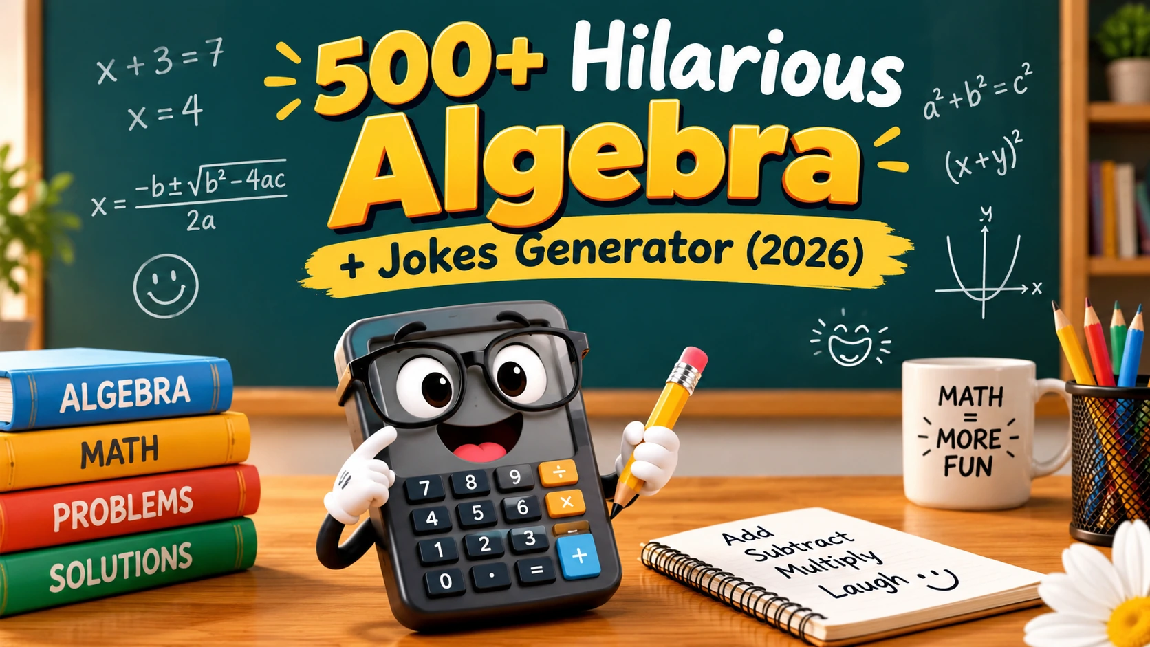 Hilarious Algebra + Jokes Generator